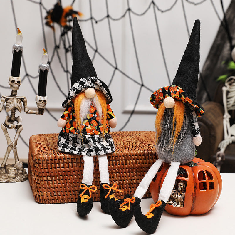 New decorations long legs faceless old man doll top hat witch gift Rudolph ornament doll - Xvogue