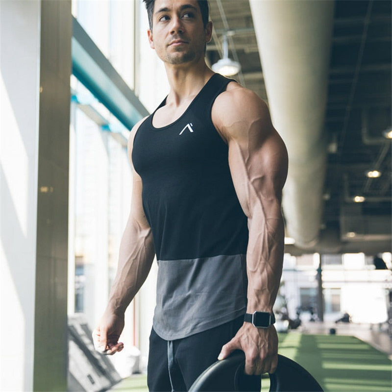 Vest bodybuilding clothing and fitness men undershirt tank tops tops golds men undershirt - Xvogue