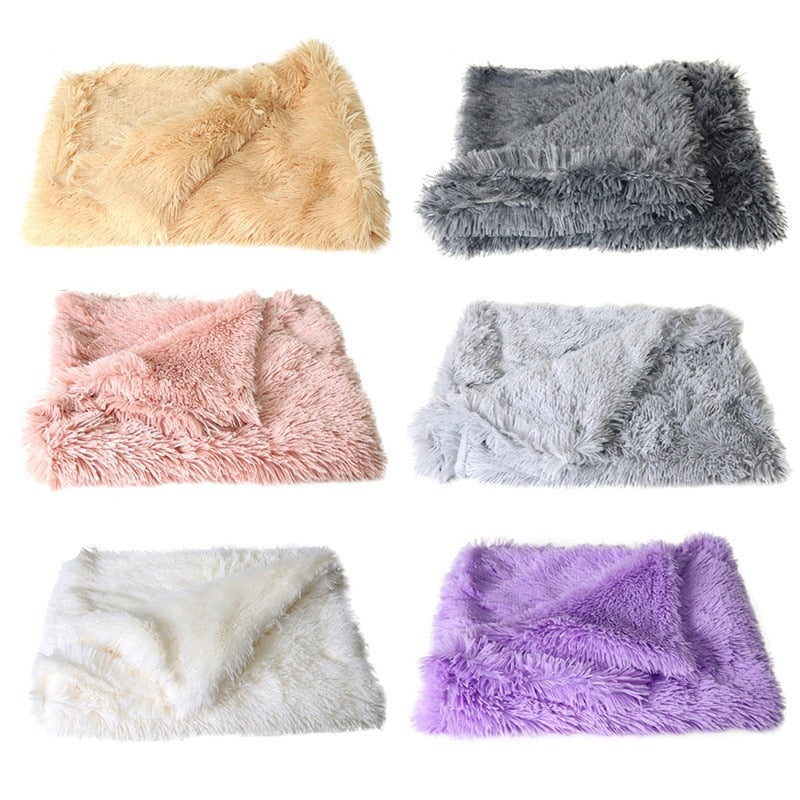 Fluffy Plush Dog & Cats Blanket | Pet Sleeping Mat Cushion Mattress Extra Soft Warm | Blankets for Small Medium Large Dogs & Cats - Xvogue