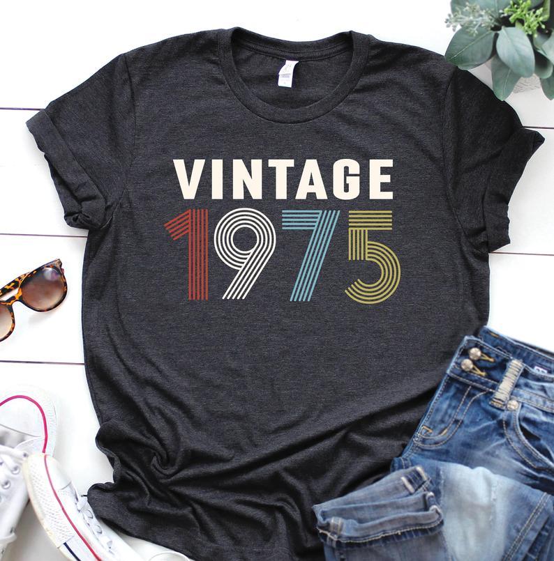 Vintage 1975 Birthday T Shirt | Birthday Party T-Shirt | Unisex T-Shirts - Xvogue