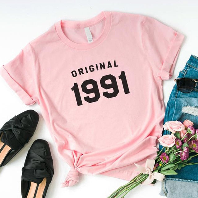 33rd Birthday Original 1991 | Causal T Shirt | Cotton Short Sleeve T-shirts Plus Size Tops - Xvogue