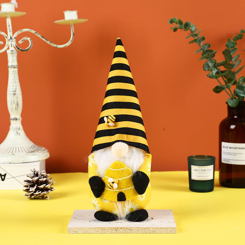 New bee festival faceless doll cute dwarf doll Rudolph doll ornaments window decoration - Xvogue
