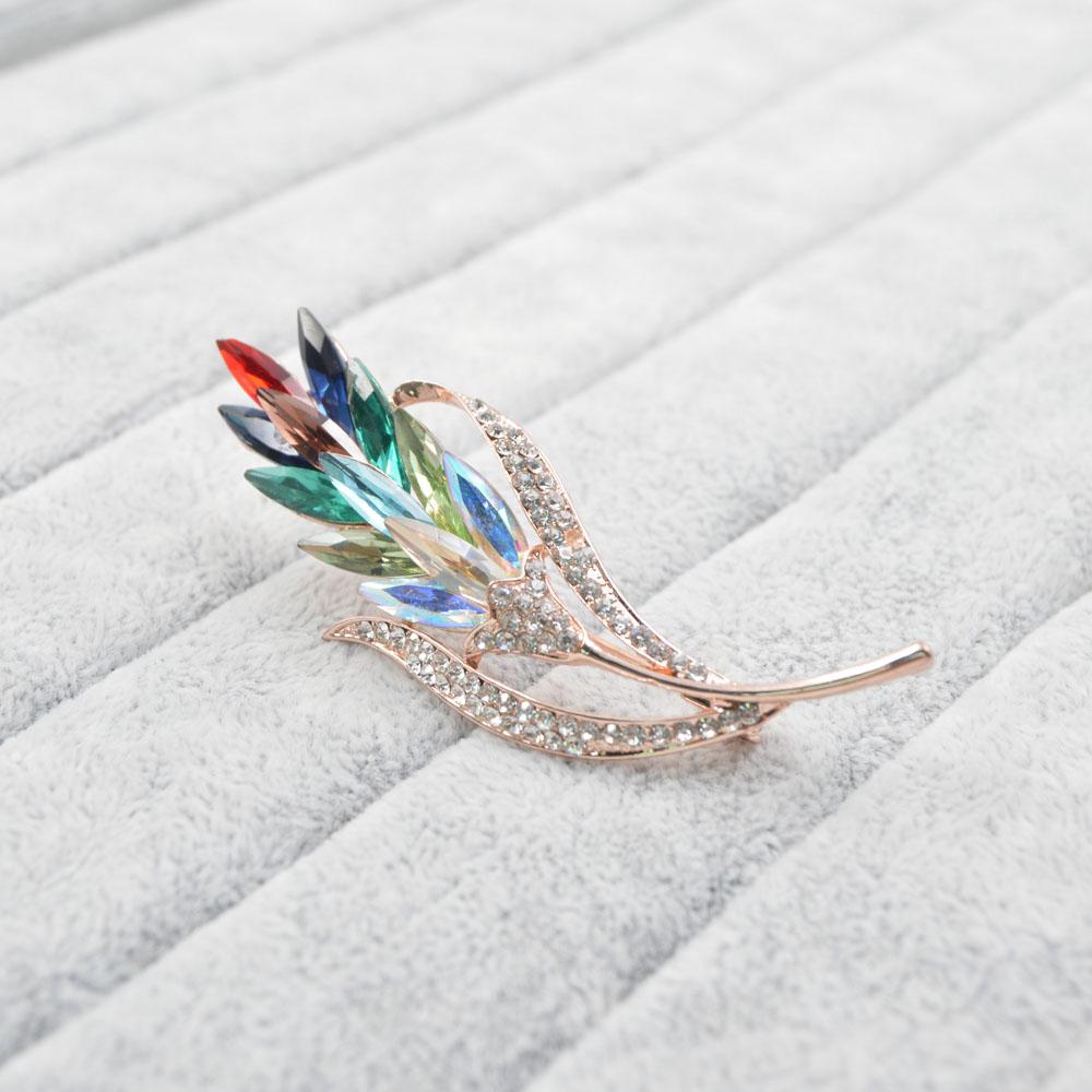 Multi-color Crystal Flower Brooches Pins - Xvogue