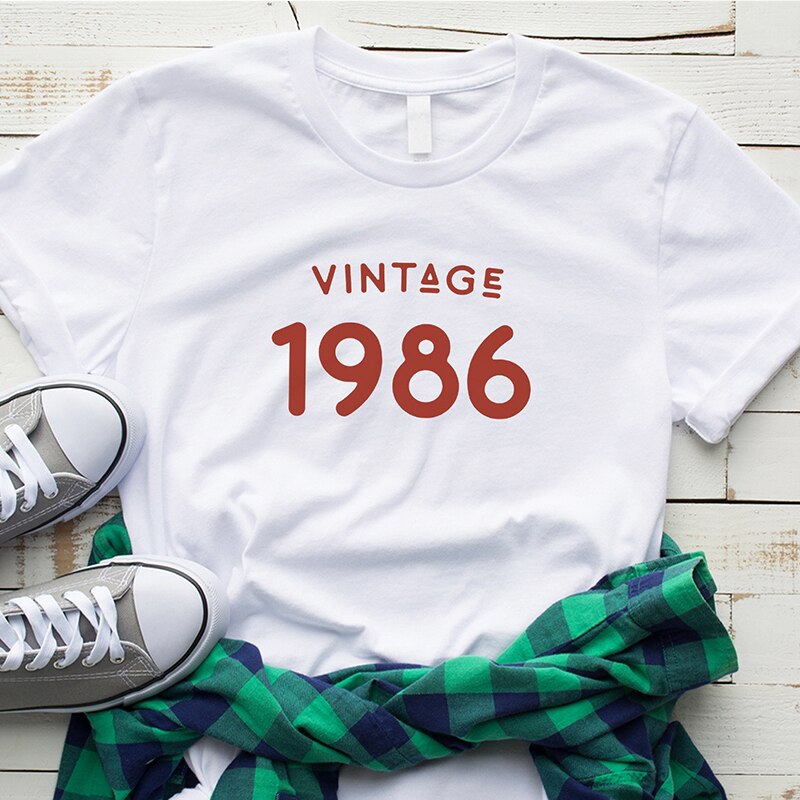 Vintage 1986 T-Shirt | 38th Birthday T-shirt | Woman Causal Top - Xvogue