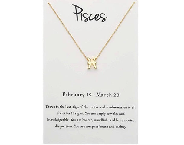 Birthday Gifts 12 Constellation Zodiac Pendant Necklace With White Card - Xvogue