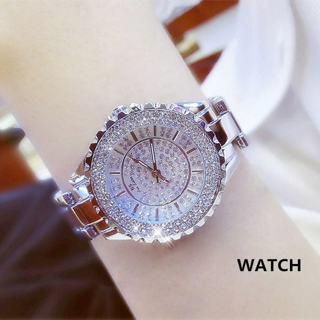 Women's Watch Luxury Diamond Quartz | Ladies Rose Gold Watch Stainless Steel Clock - Xvogue