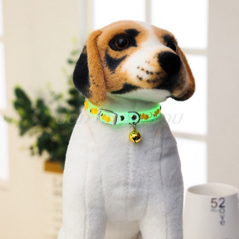Pet Glowing Collars with Bells | Glow at Night Dogs Cats Necklace - Xvogue