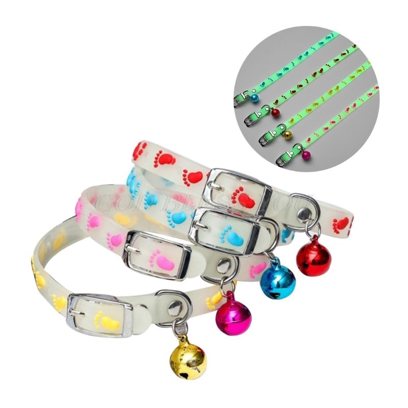 Pet Glowing Collars with Bells | Glow at Night Dogs Cats Necklace - Xvogue