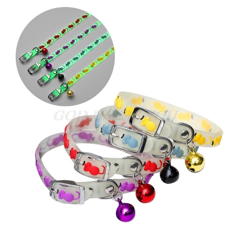 Pet Glowing Collars with Bells | Glow at Night Dogs Cats Necklace - Xvogue
