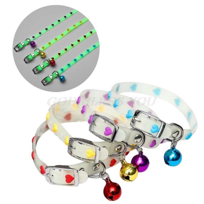Pet Glowing Collars with Bells | Glow at Night Dogs Cats Necklace - Xvogue