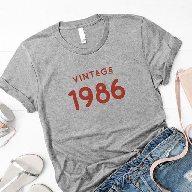 Vintage 1986 T-Shirt | 38th Birthday T-shirt | Woman Causal Top - Xvogue
