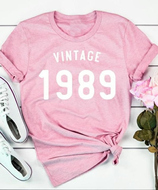 Vintage 1989 35th Birthday t-shirt women | casual Fashion Clothes tee top shirt - Xvogue