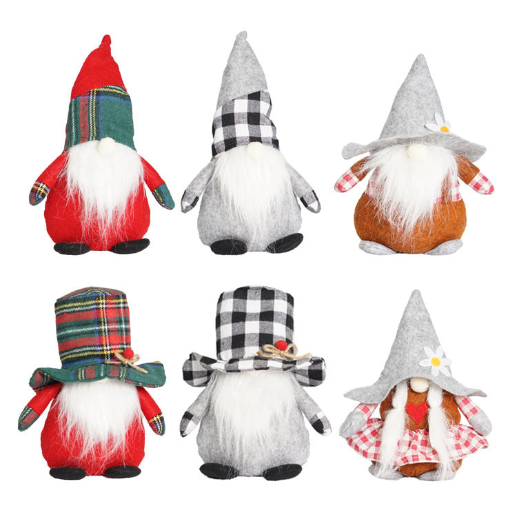 Lucky Snow New Christmas Decorations Forest Old Man Rudolph Faceless Doll Doll Short Leg Dwarf - Xvogue
