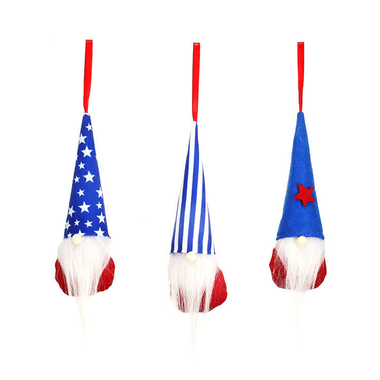 New American Independence Day Rudolph faceless pointed hat doll small pendant National Day decorations children's gift - Xvogue