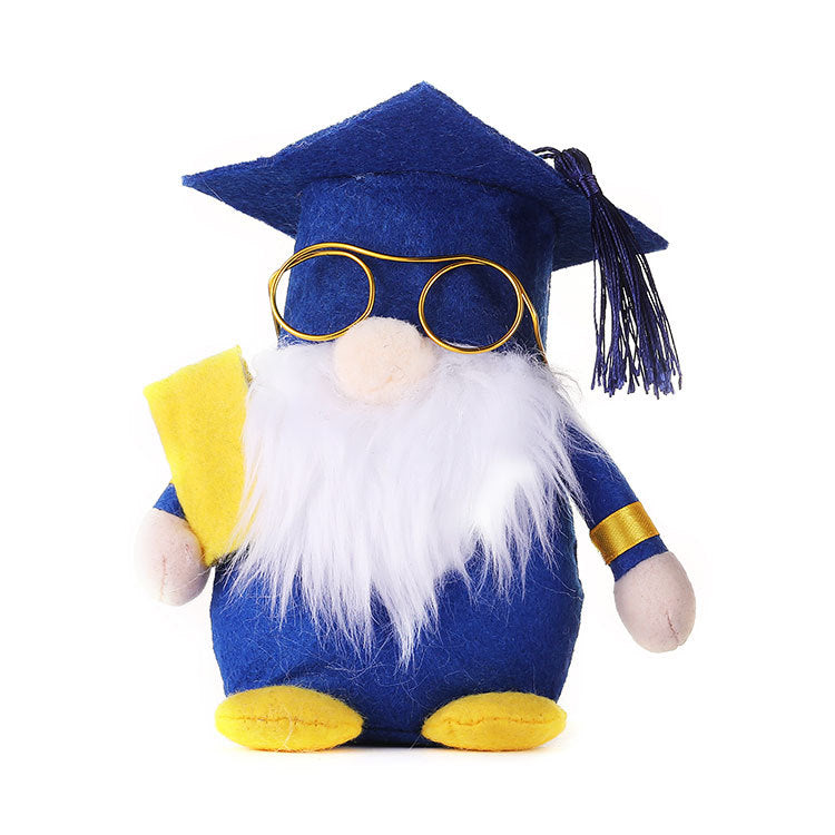 Graduation season blue dwarf faceless doll gift opening doctor hat Rudolph doll decoration toys - Xvogue