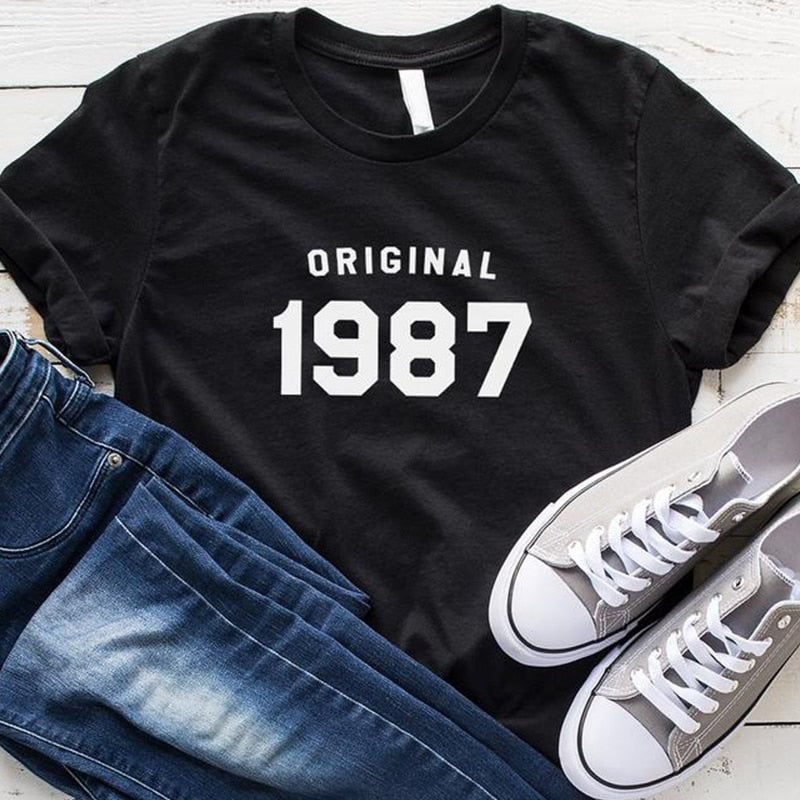37th Birthday Gift for Her | 1987 T-shirt | Birthday Party Cotton T-shirt - Xvogue