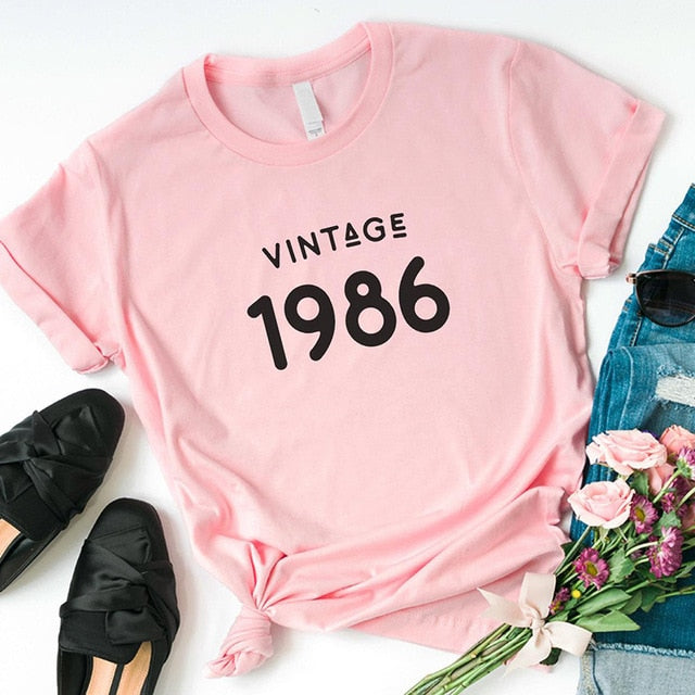 Vintage 1986 T-Shirt | 38th Birthday T-shirt | Woman Causal Top - Xvogue