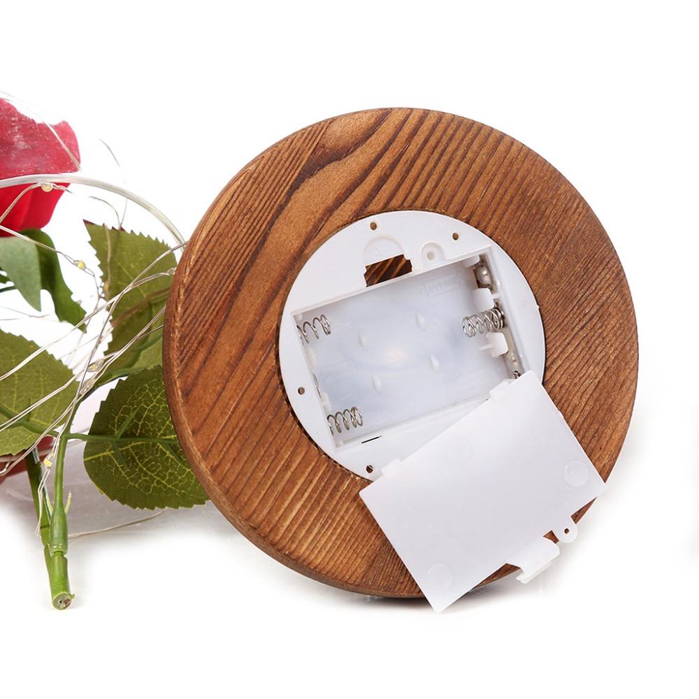 LED Flashing Luminous Artificial Rose in a flask Glass Bottle Glass Cover girl lev toy collect on delivery Kontselyariyae - Xvogue