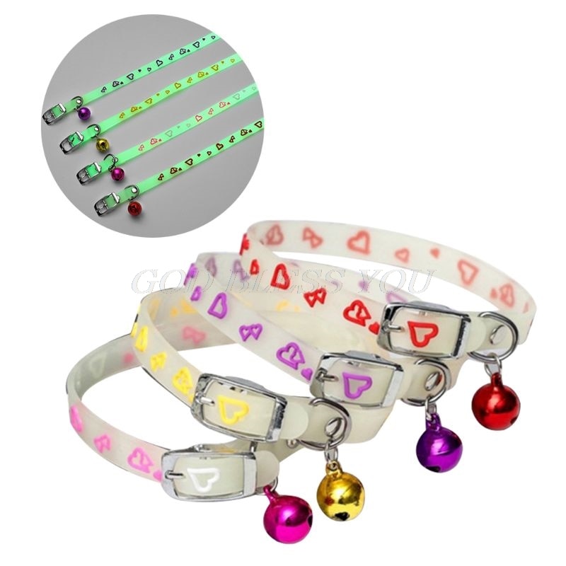 Pet Glowing Collars with Bells | Glow at Night Dogs Cats Necklace - Xvogue