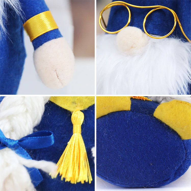 Graduation season blue dwarf faceless doll gift opening doctor hat Rudolph doll decoration toys - Xvogue