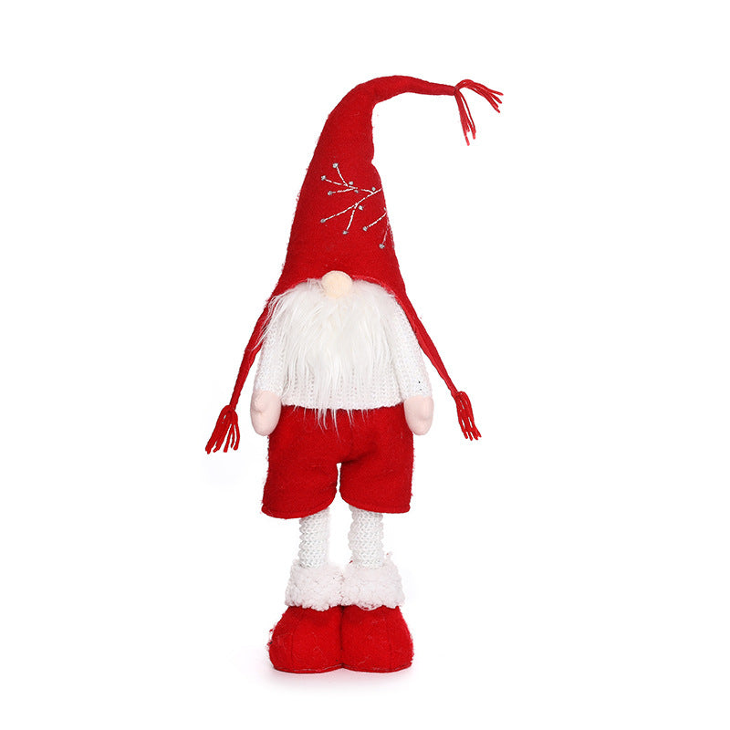 New Christmas decorations telescopic faceless doll pointed hat standing doll - Xvogue