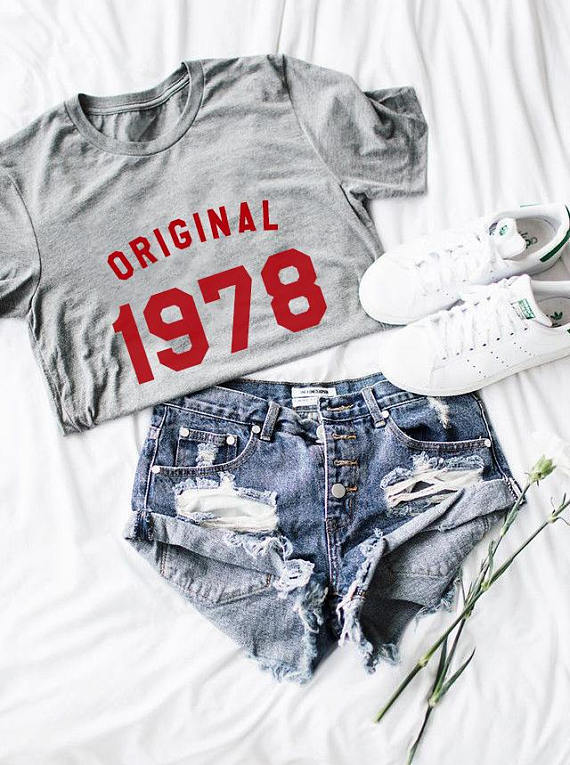 46th Birthday T-shirt | 1978 O neck Summer Top T-Shirts - Xvogue