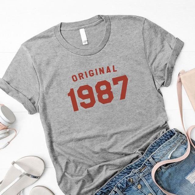 37th Birthday Gift for Her | 1987 T-shirt | Birthday Party Cotton T-shirt - Xvogue