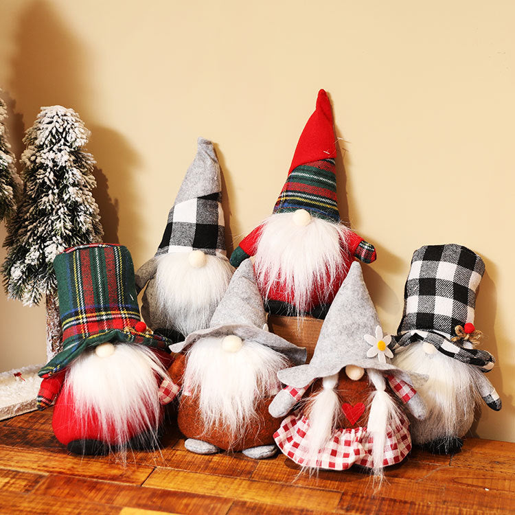 Lucky Snow New Christmas Decorations Forest Old Man Rudolph Faceless Doll Doll Short Leg Dwarf - Xvogue