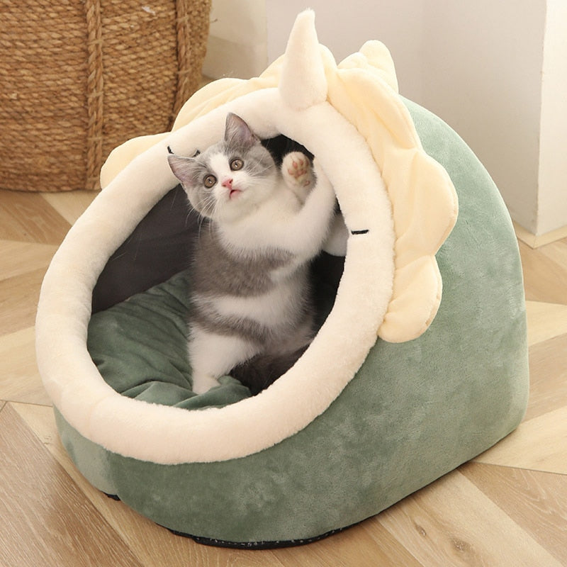 Sweet Cat Bed Warm Pet Basket Cozy Kitten Lounger Cushion Cat House Tent Very Soft - Xvogue