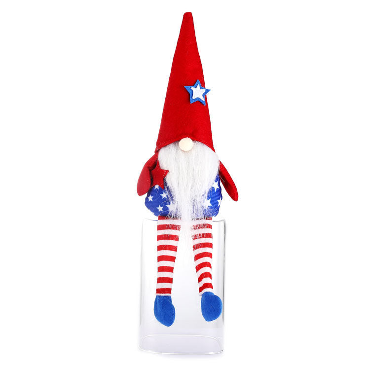 American Independence Day pointed hat long legged faceless elderly plush dwarf doll Rudolph doll children's gift - Xvogue