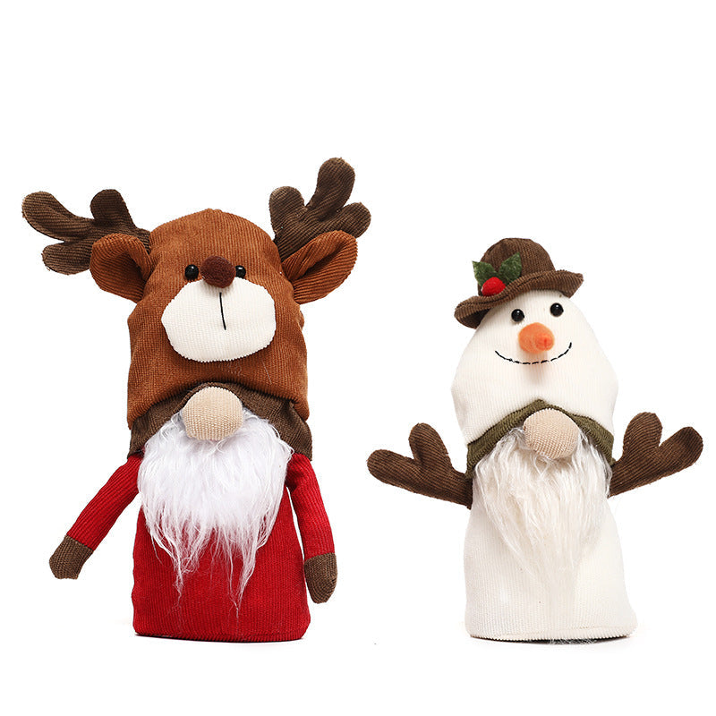 New Christmas decorations double-headed Rudolph doll snowman dress up - Xvogue