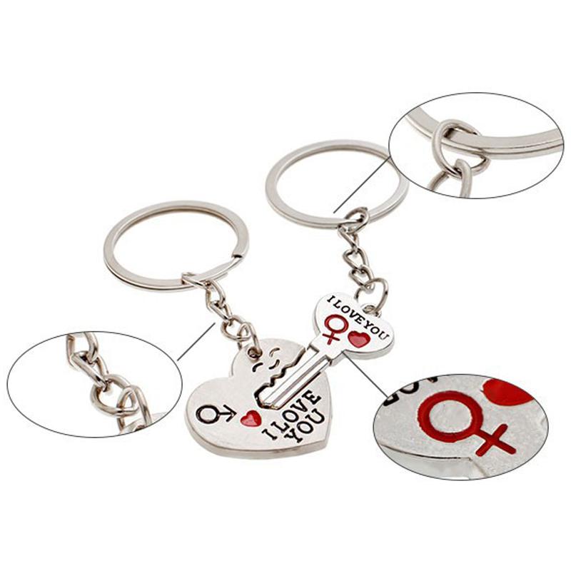1 Pair Couple I LOVE YOU Heart Key Chains - Xvogue