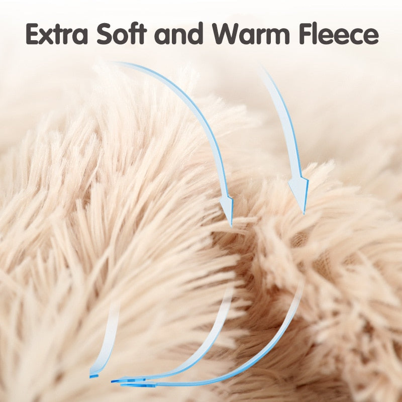 Fluffy Plush Dog & Cats Blanket | Pet Sleeping Mat Cushion Mattress Extra Soft Warm | Blankets for Small Medium Large Dogs & Cats - Xvogue