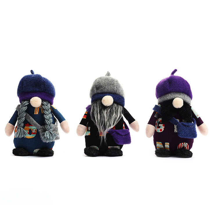 New school season dwarf Rudolph back school bag faceless dwarf doll college kindergarten decorations - Xvogue