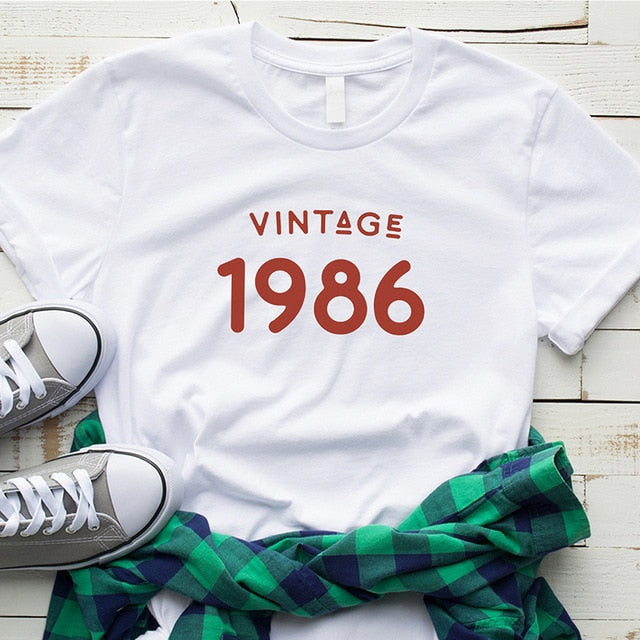 Vintage 1986 T-Shirt | 38th Birthday T-shirt | Woman Causal Top - Xvogue