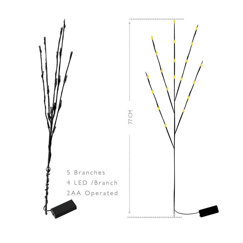 LED Willow Branch Lamp Floral Lights 20 Bulbs | Christmas Party Garden Decor Christmas Birthday Gift - Xvogue