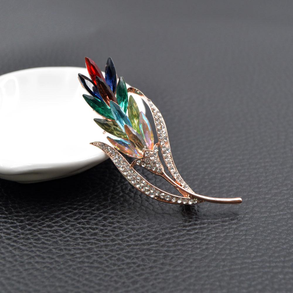 Multi-color Crystal Flower Brooches Pins - Xvogue