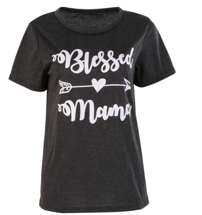 Blessed Mama | Women T-Shirt | O-Neck Short Sleeve Top - Xvogue