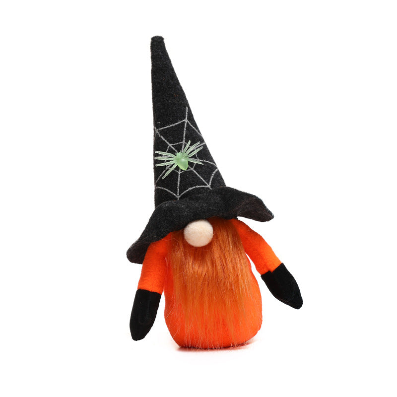 New Halloween decorations green spider Rudolph dwarf doll ghost festival faceless doll decoration - Xvogue