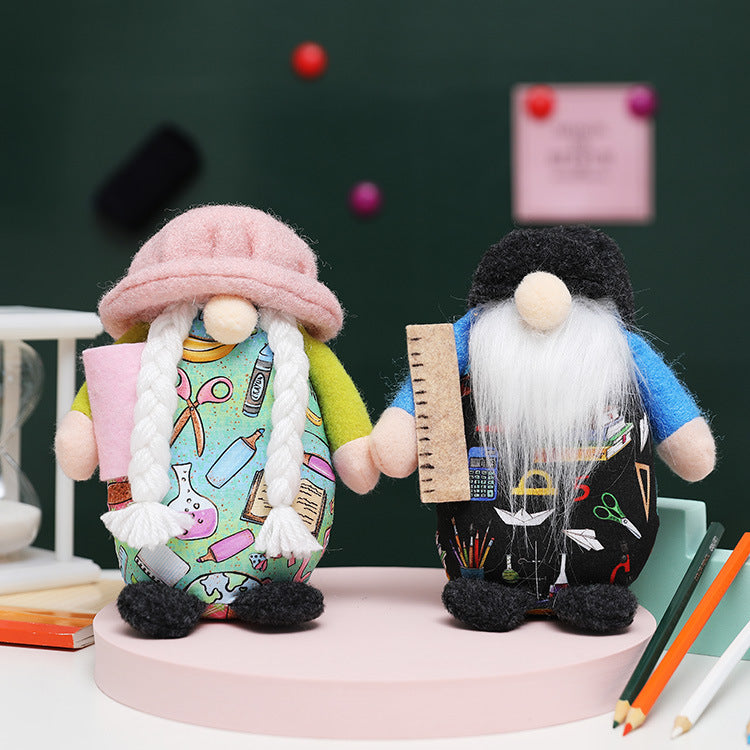 New school dwarf Rudolph faceless doll round hat dwarf doll college kindergarten decorations - Xvogue