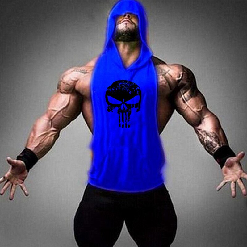 Skull Bodybuilding Stringer Shirt Fitness | Men Gym sleeveless hoodies - Xvogue