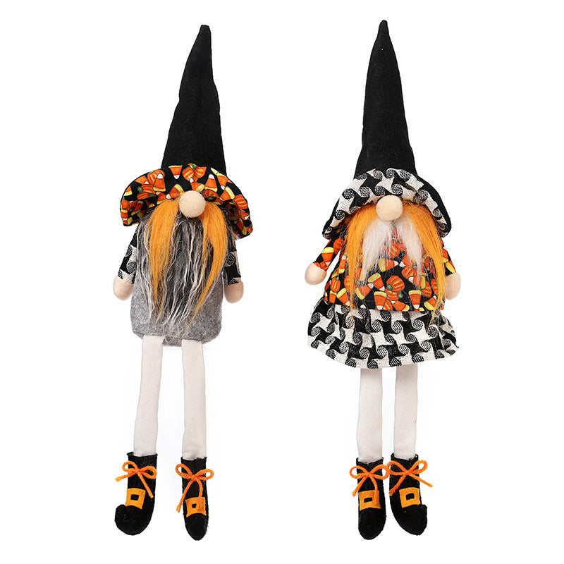 New decorations long legs faceless old man doll top hat witch gift Rudolph ornament doll - Xvogue