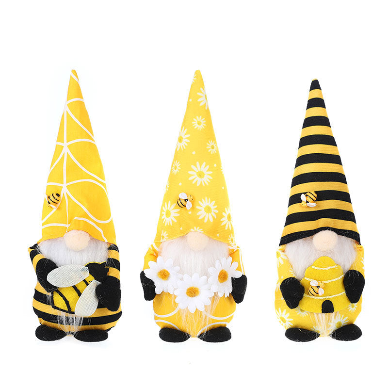 New bee festival faceless doll cute dwarf doll Rudolph doll ornaments window decoration - Xvogue