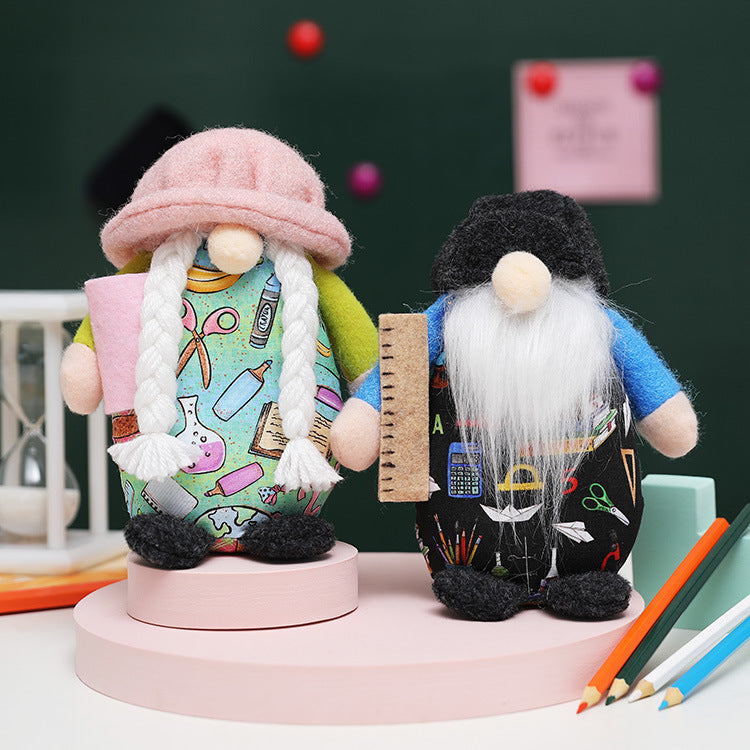 New school dwarf Rudolph faceless doll round hat dwarf doll college kindergarten decorations - Xvogue