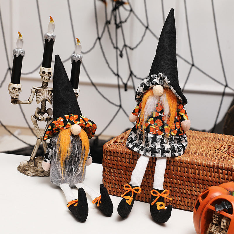 New decorations long legs faceless old man doll top hat witch gift Rudolph ornament doll - Xvogue