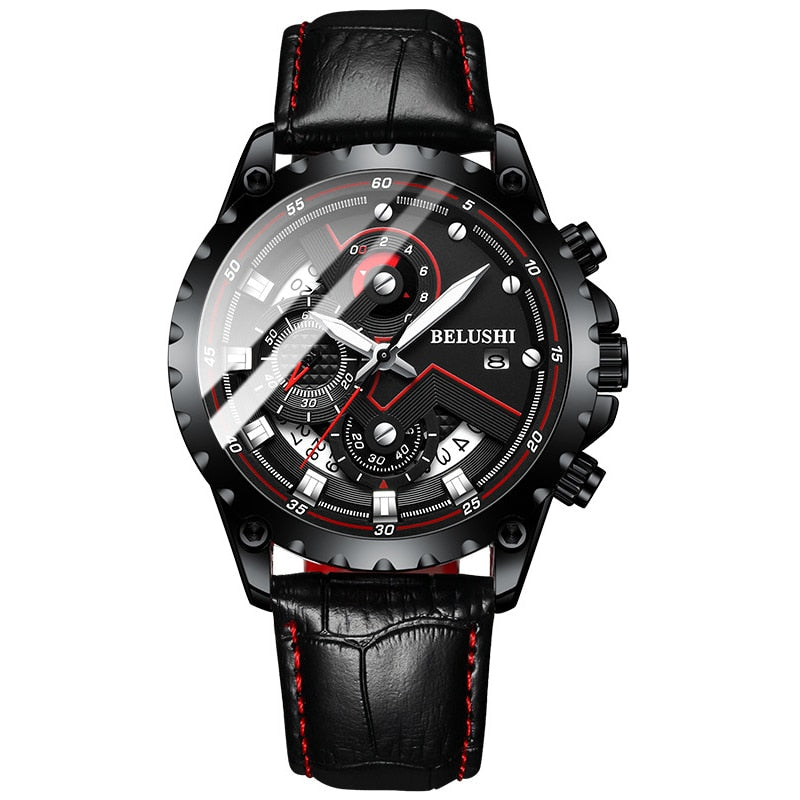 Fashion New Mens Watch | BELUSHI Luxury Chronograph Full Steel Waterproof Quartz Watch - Xvogue