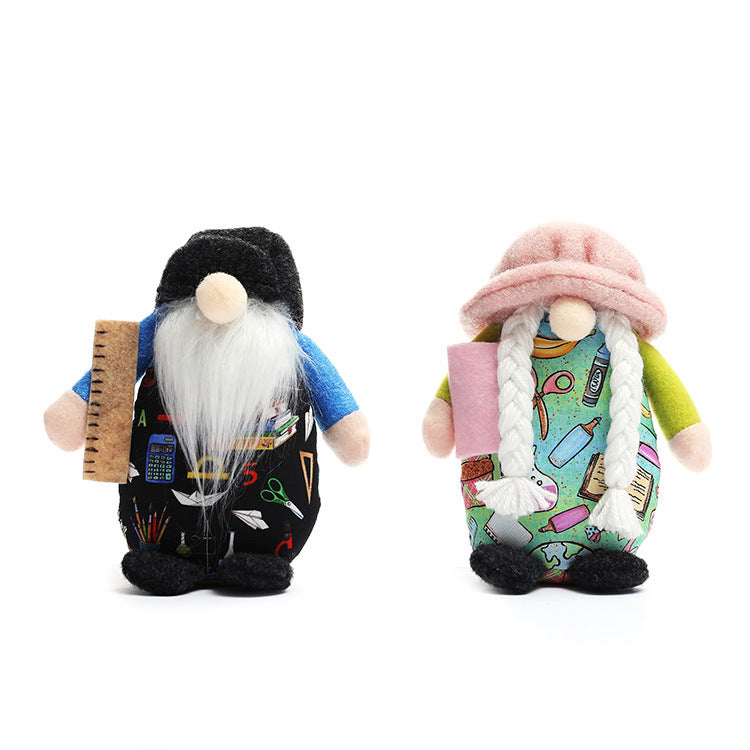 New school dwarf Rudolph faceless doll round hat dwarf doll college kindergarten decorations - Xvogue
