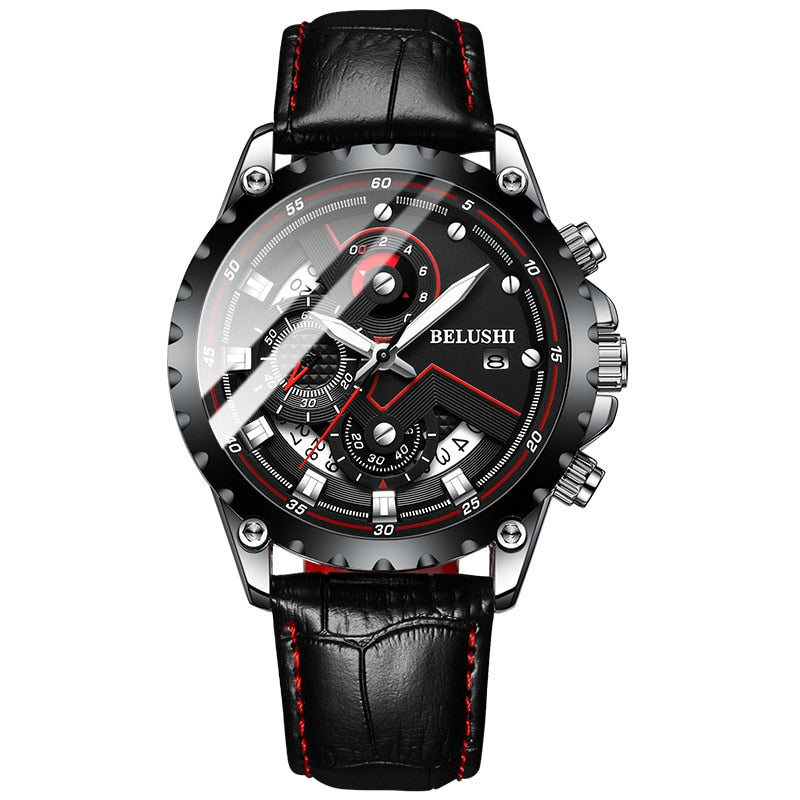 Fashion New Mens Watch | BELUSHI Luxury Chronograph Full Steel Waterproof Quartz Watch - Xvogue