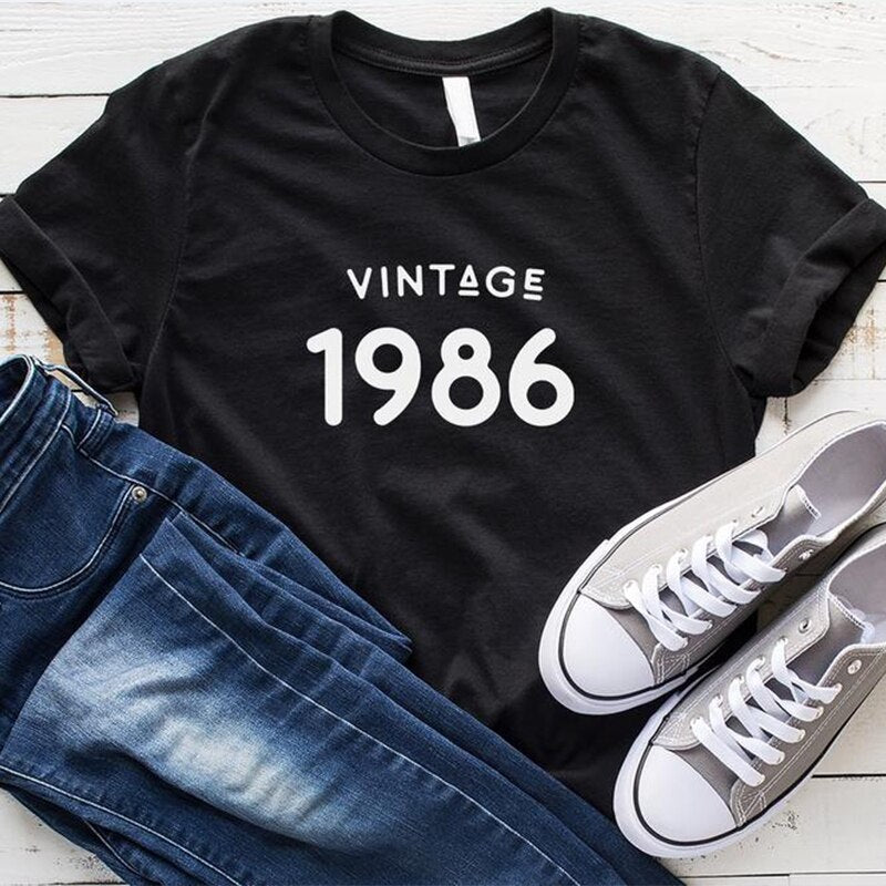 Vintage 1986 T-Shirt | 38th Birthday T-shirt | Woman Causal Top - Xvogue