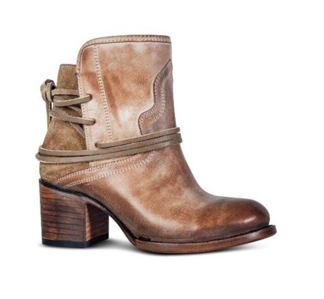 Ankle Boots Plus Size Women Retro High Heels | Block Heel Shoes For Female Flock Buckle Strap | Short boots woman shoes - Xvogue